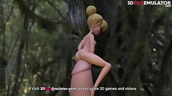 3D хентай Tinker Bell трахнул чудовищный хуй