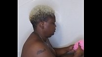 Ebony Beauty takes her time washing her feet, ass, and Pussy!!